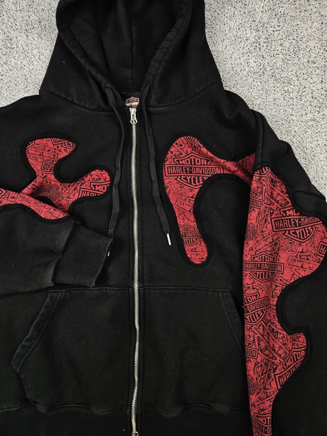 할리 데이비슨 아플리케 커스텀 스웻 후드집업 (상세설명참조)/ 10284 상품이미지6