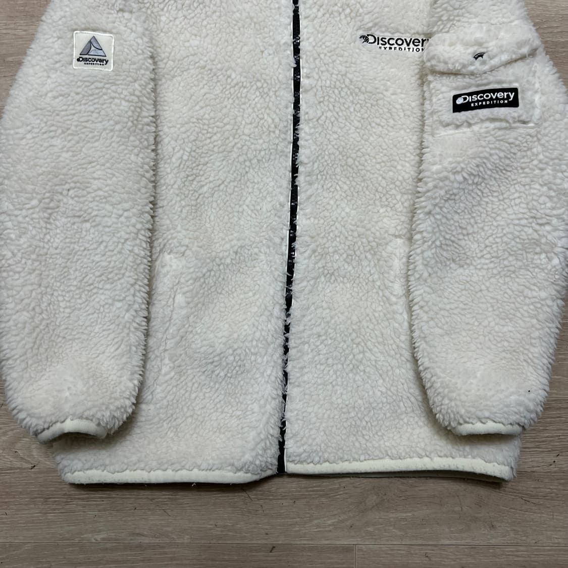디스커버리 키즈 후드 뽀글이 후리스 플리스 자켓 [화이트] 150 상품이미지3