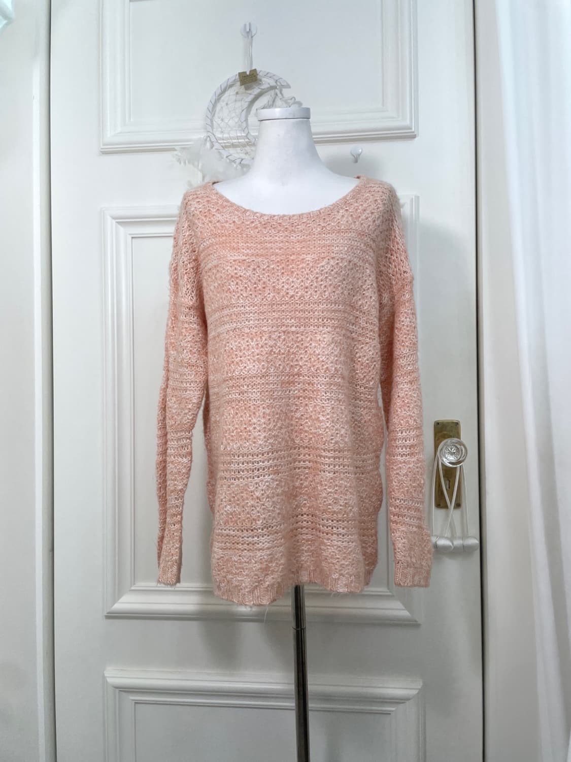 coral ivory melange glitter loose sweate 상품이미지1