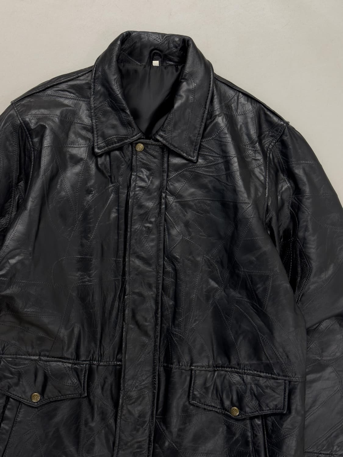 패치워크 레더 자켓 상품이미지2