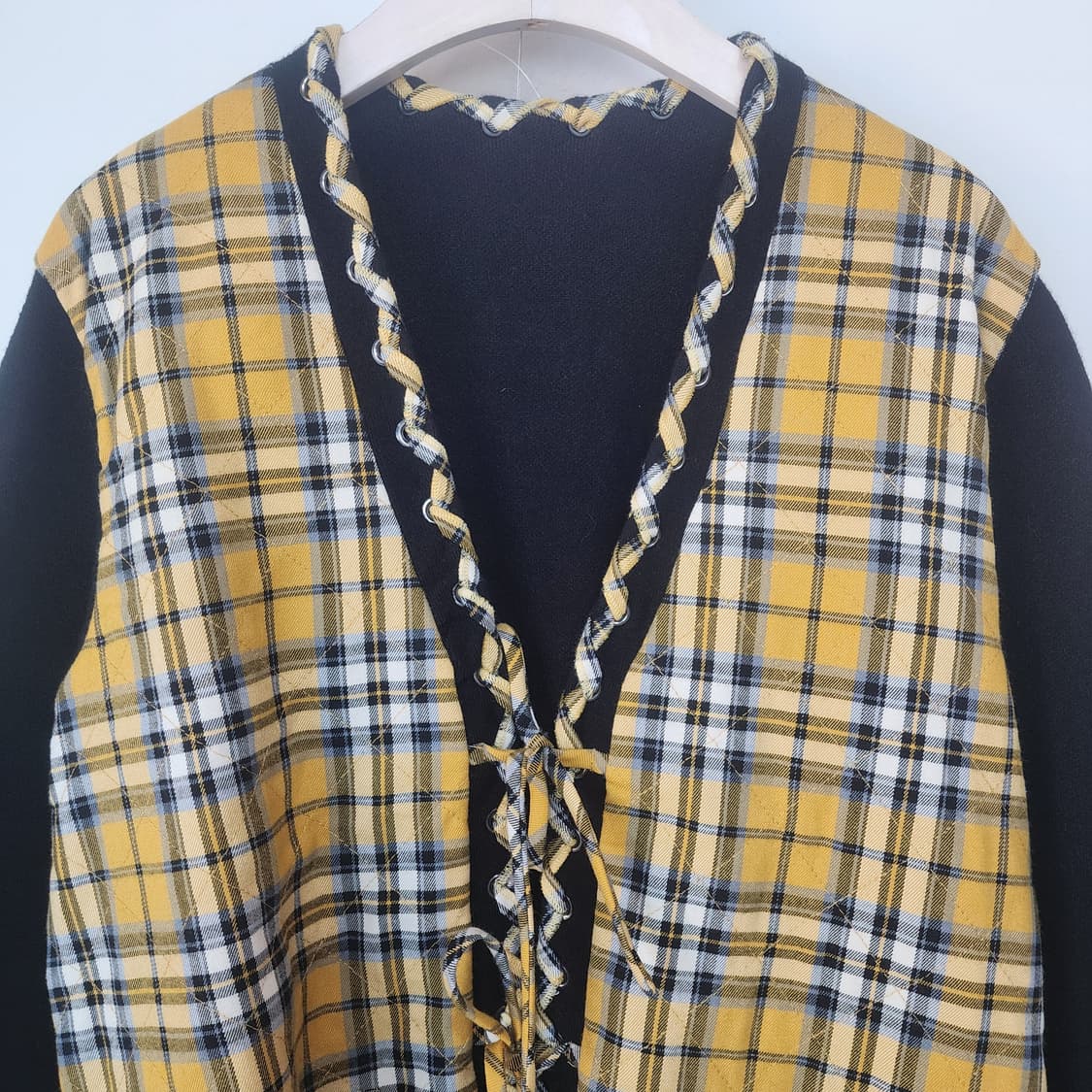 마쥬 리버시블 체크 레이스업 자켓 상품이미지2