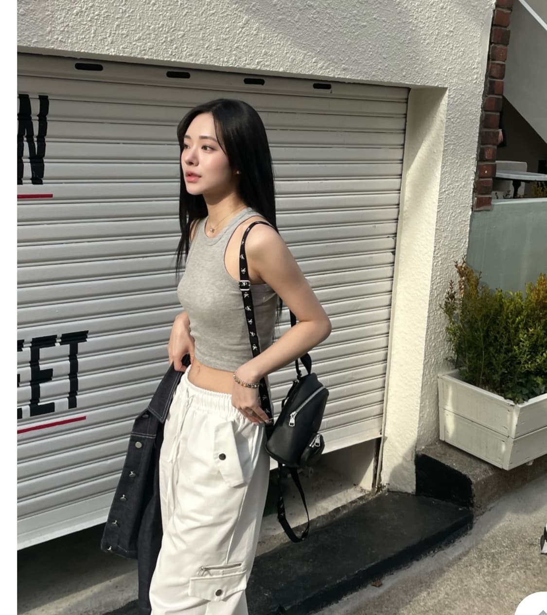 (새상품) 웨어니드 릴핀 골지 탱크탑 나시 블랙 상품이미지3