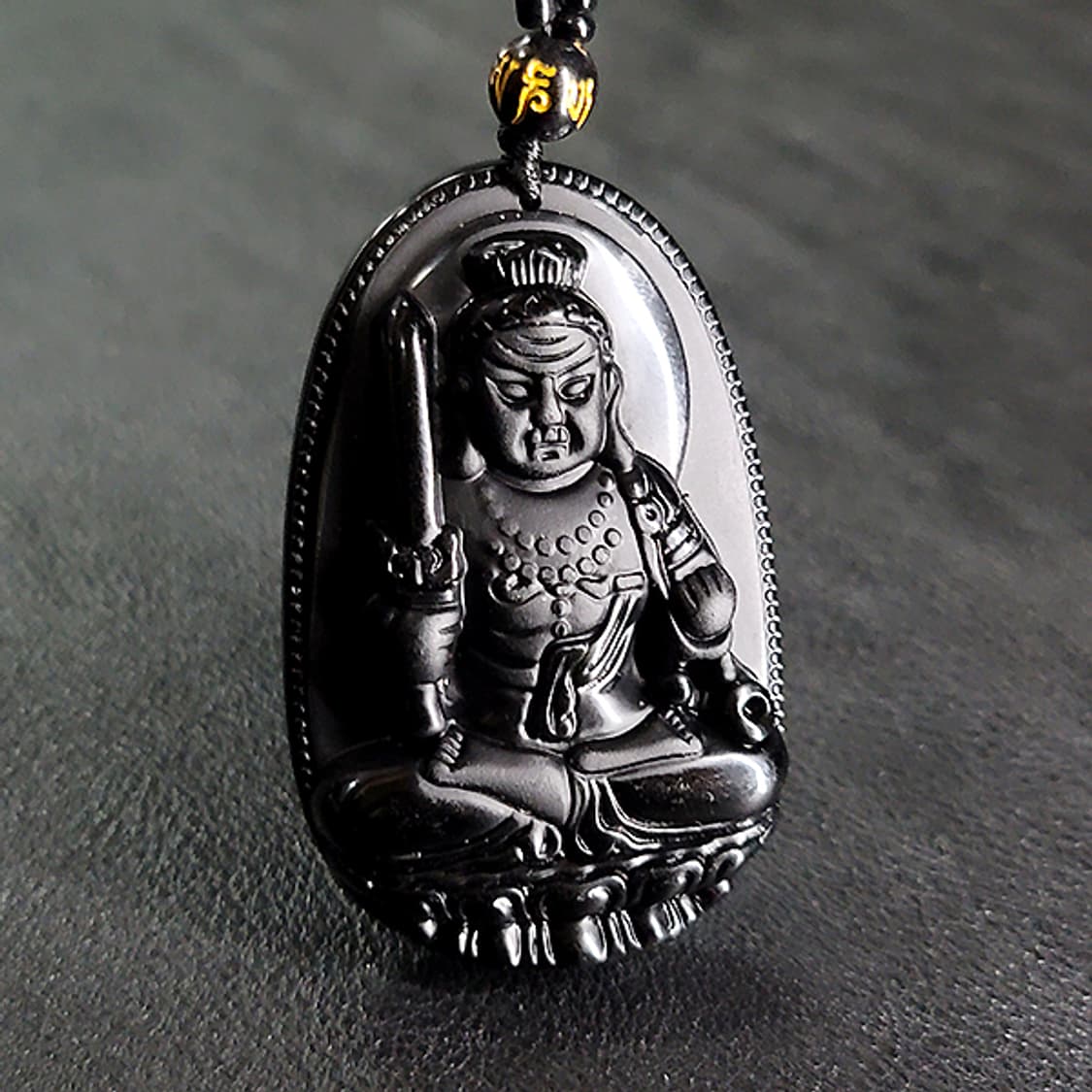 부동명왕 흑요석 펜던트 불상 부처님 불교 남자 목걸이 상품이미지9