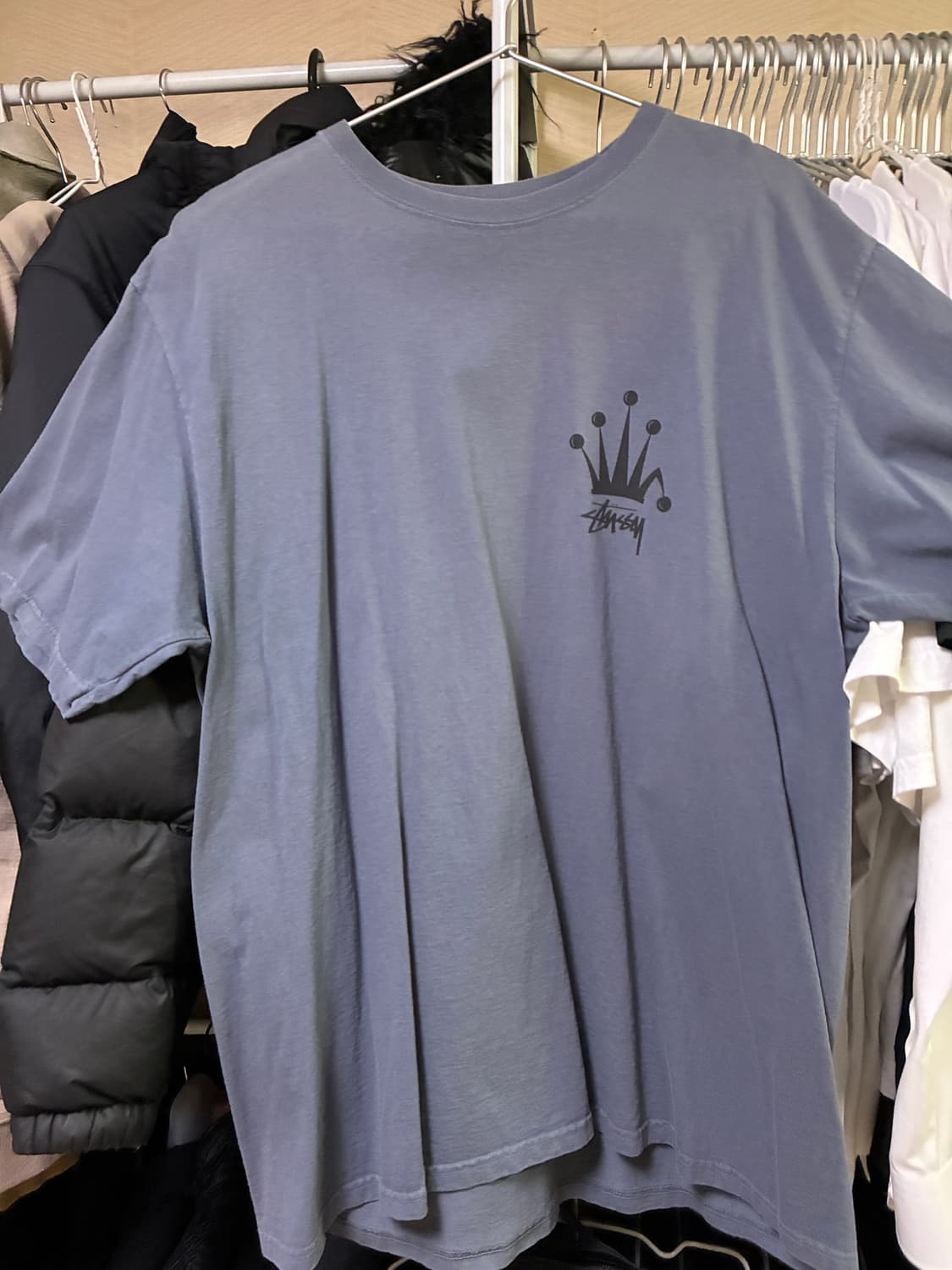 스투시 리갈 크라운 피그먼트 다이드 티셔츠 인디고 상품이미지1