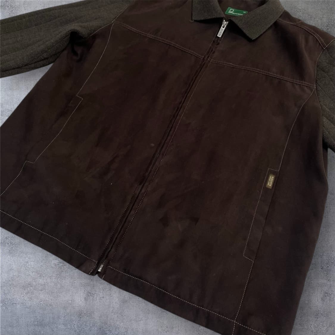 로가디스 진브라운 니트소매 스웨이드 믹스 블루종 자켓 105 상품이미지4