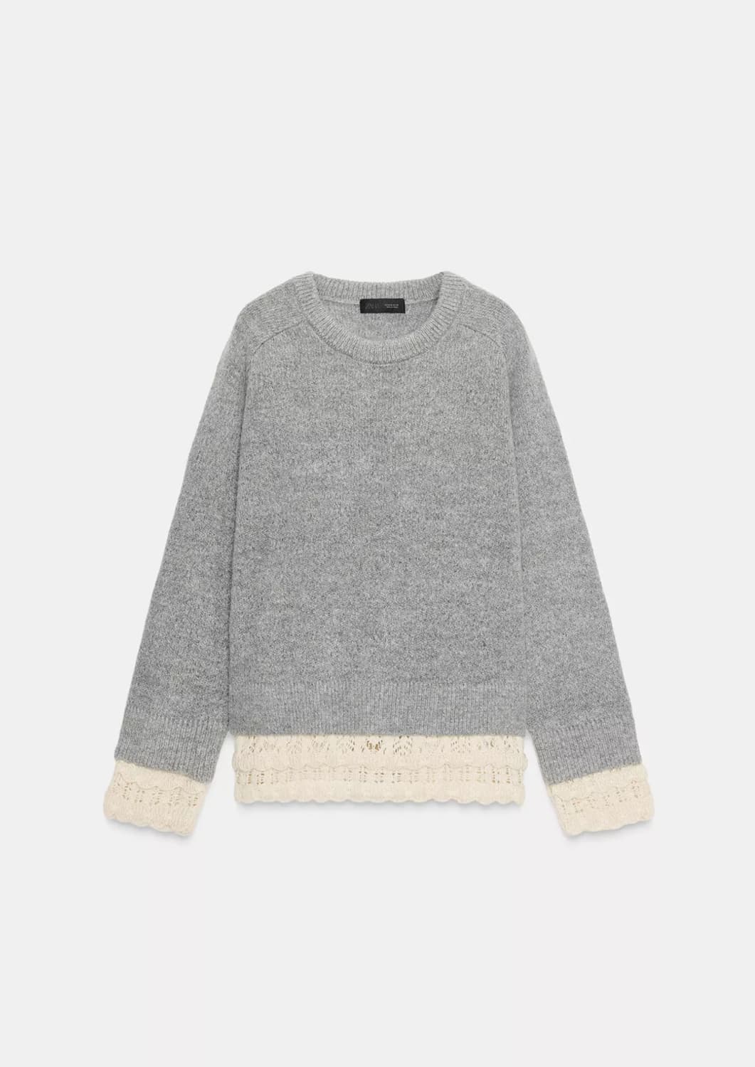 자라 레이스 레이어드 오버핏 니트  상품이미지3