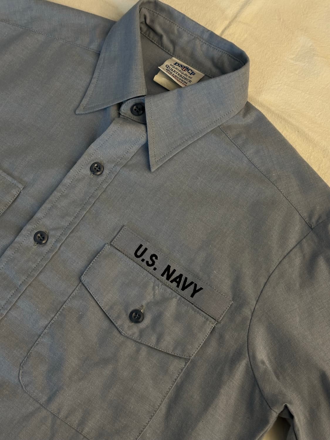 (데드스탁급) US NAVY 미해군 샴브레이 셔츠 상품이미지2