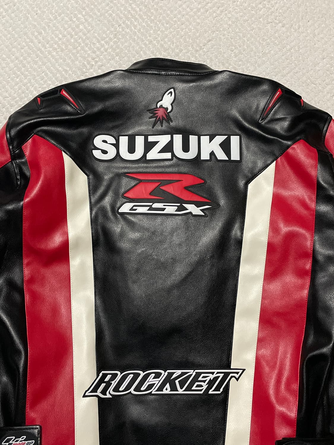 SUZUKI 스즈키 요시무라 소가죽 패치워크 모터사이클 레이싱 레더 상품이미지5