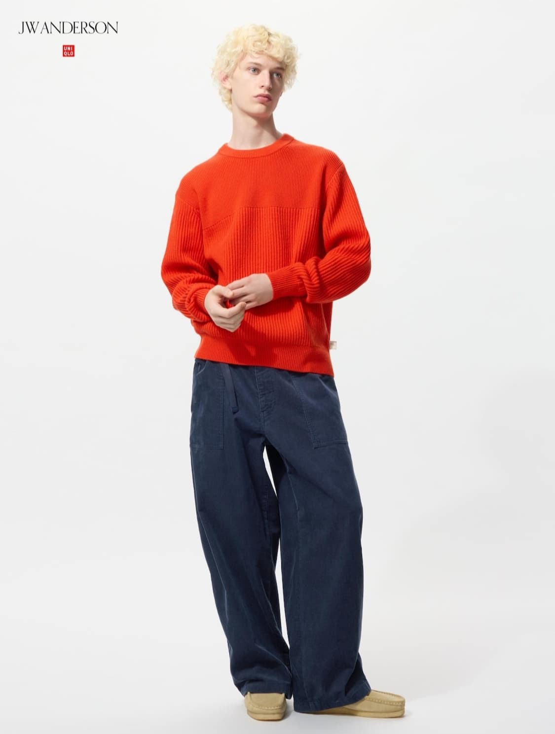 유니클로 jw앤더슨 코듀로이 워크팬츠 네이비 S 상품이미지1