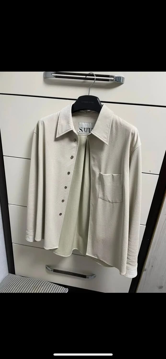 세터 레더 셔츠 아이보리 m 상품이미지1