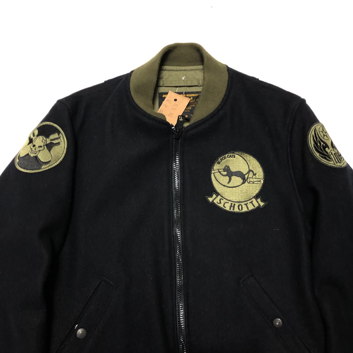 쇼트 블랙캣 미제 성조기 울바디 Ma-1  상품이미지4