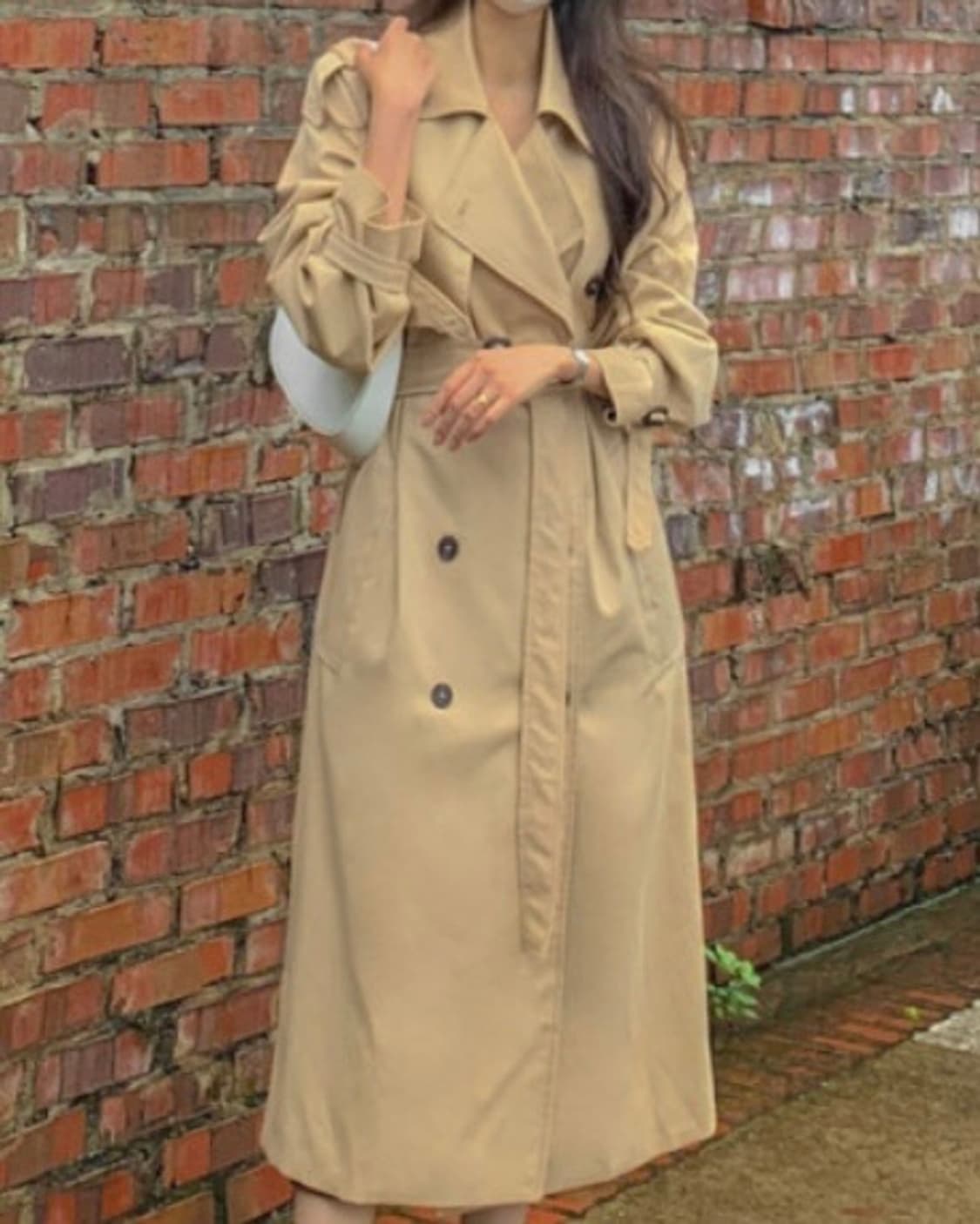 베이지 롱 트렌치 코트 상품이미지2