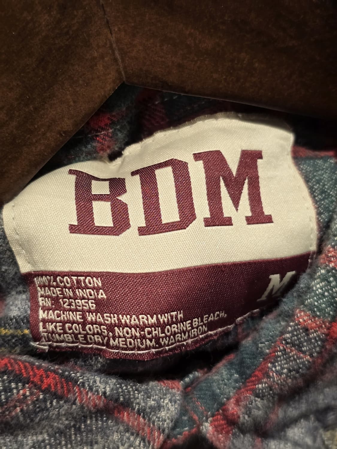 90s BDM Red & Grey Tartan Plaid Flannel  상품이미지4