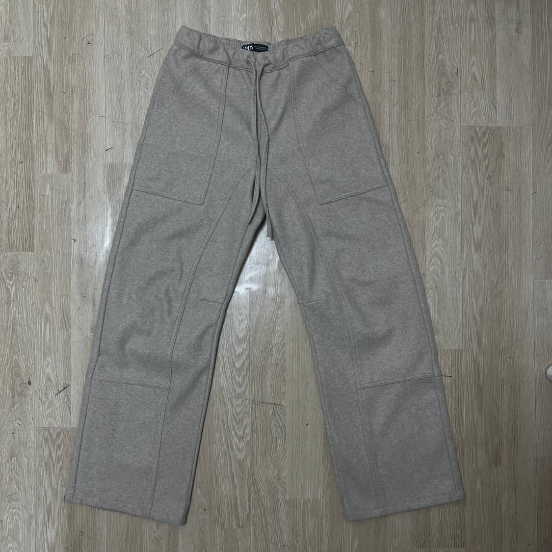 자라 ZARA 여성 패치 포켓 심 모직 트레이닝 밴딩팬츠 XS사이즈 상품이미지1