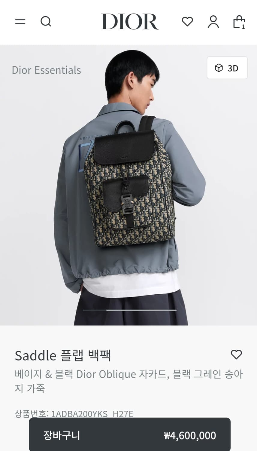 디올 오블리크 새들 버클 플랩 백팩 신형 25ss (새상품) 상품이미지2
