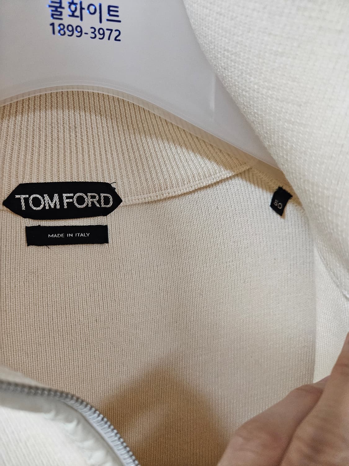 [50] 톰포드 헤비 울 100 하프 집업 아이보리 톰포드 니트 상품이미지3