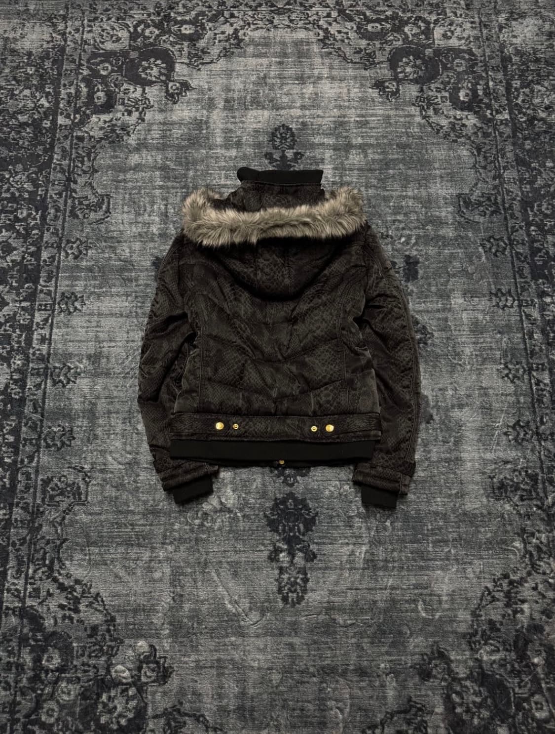 Bernings sho 00s 뱀피 레이어드 퍼 패딩 상품이미지2