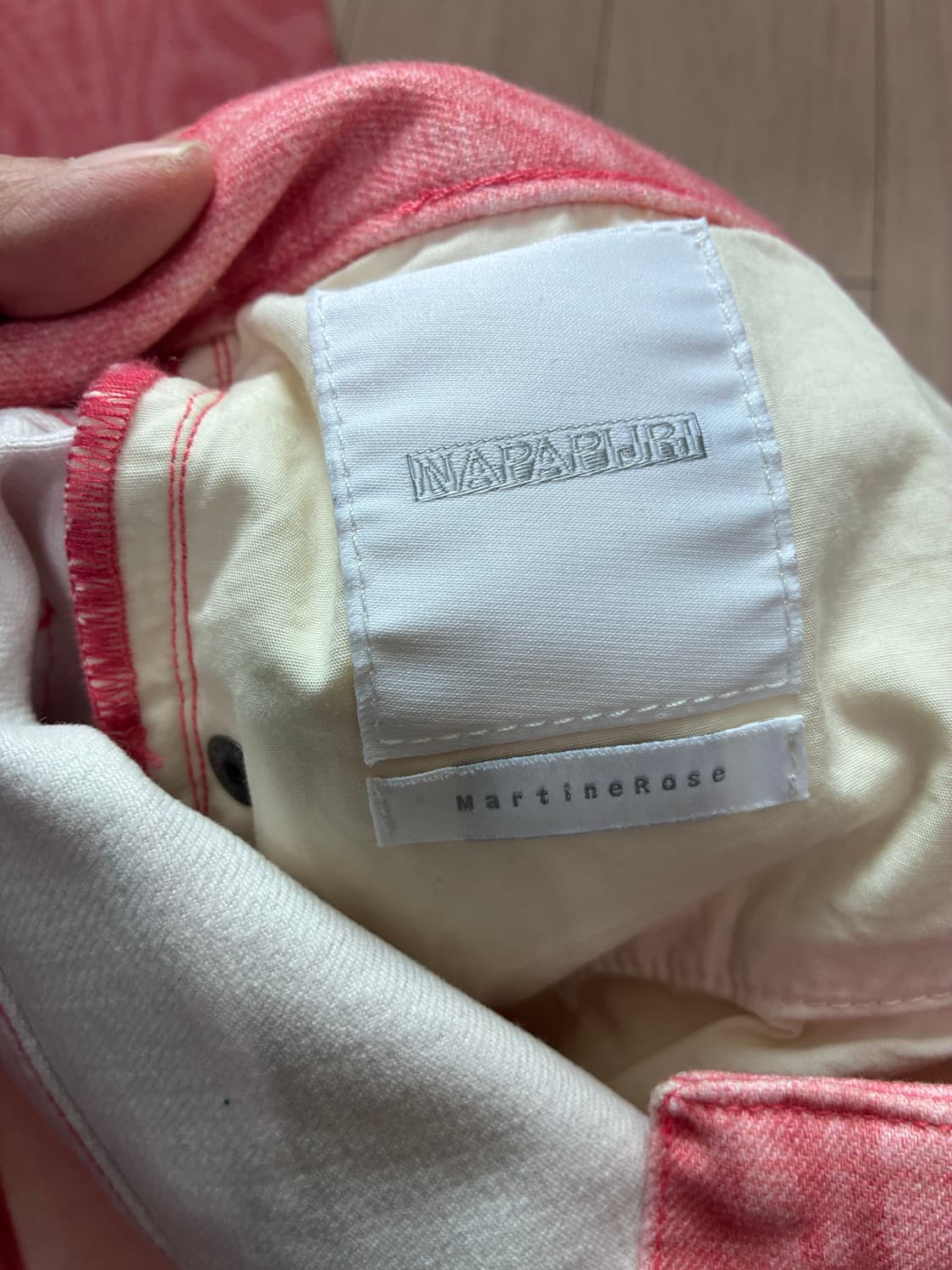 나파피리 × 마틴로즈 Martine Rose 콜라보 핑크 모아레 팬츠 S 상품이미지8