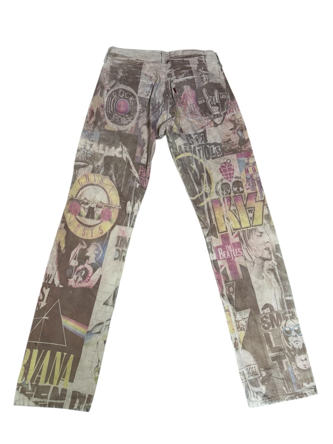 빈티지 90s 리바이스 501 락밴드 프린팅 커스텀 팬츠 31/34 상품이미지6
