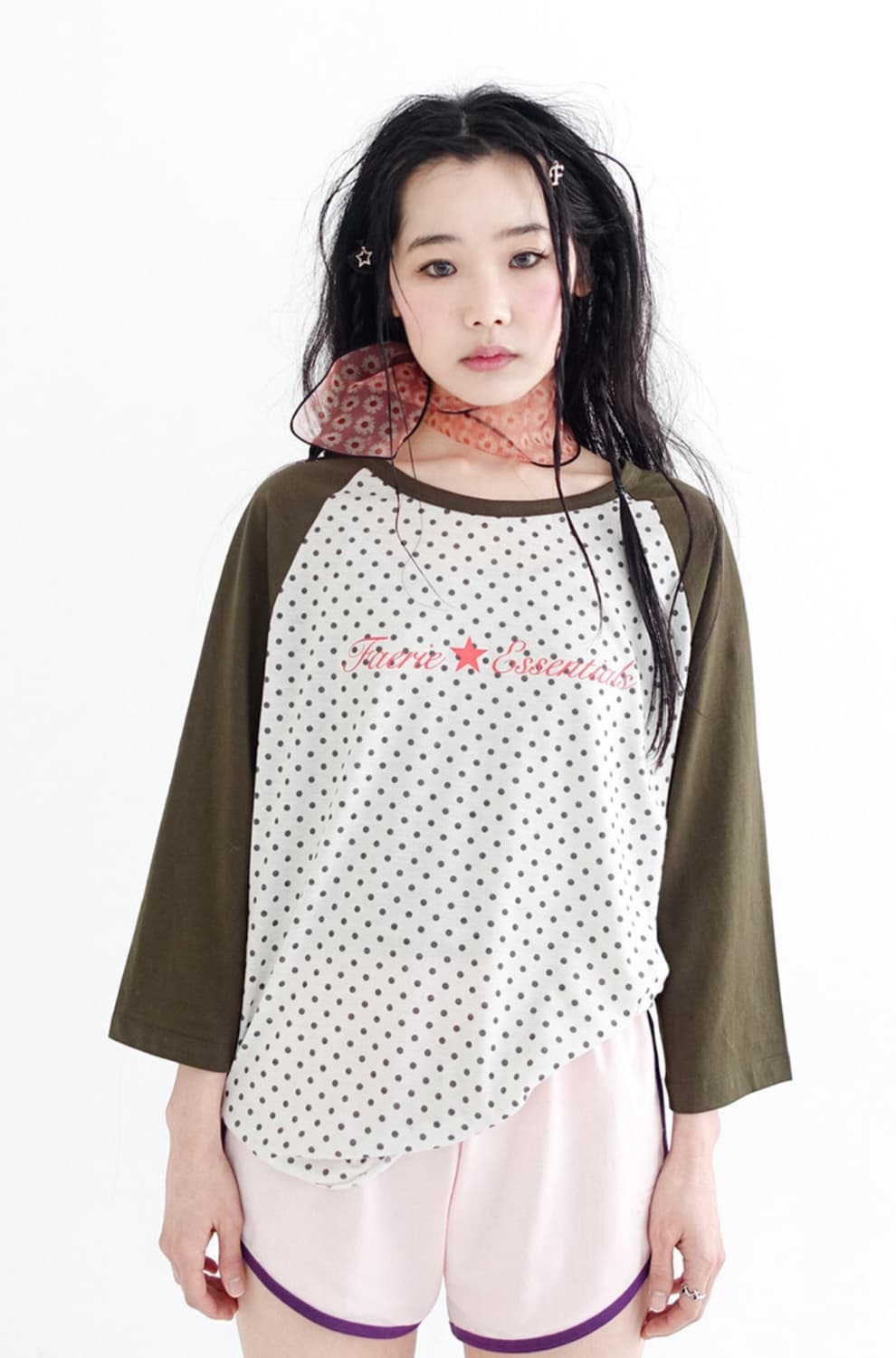 dot raglan sleeve top 상품이미지1
