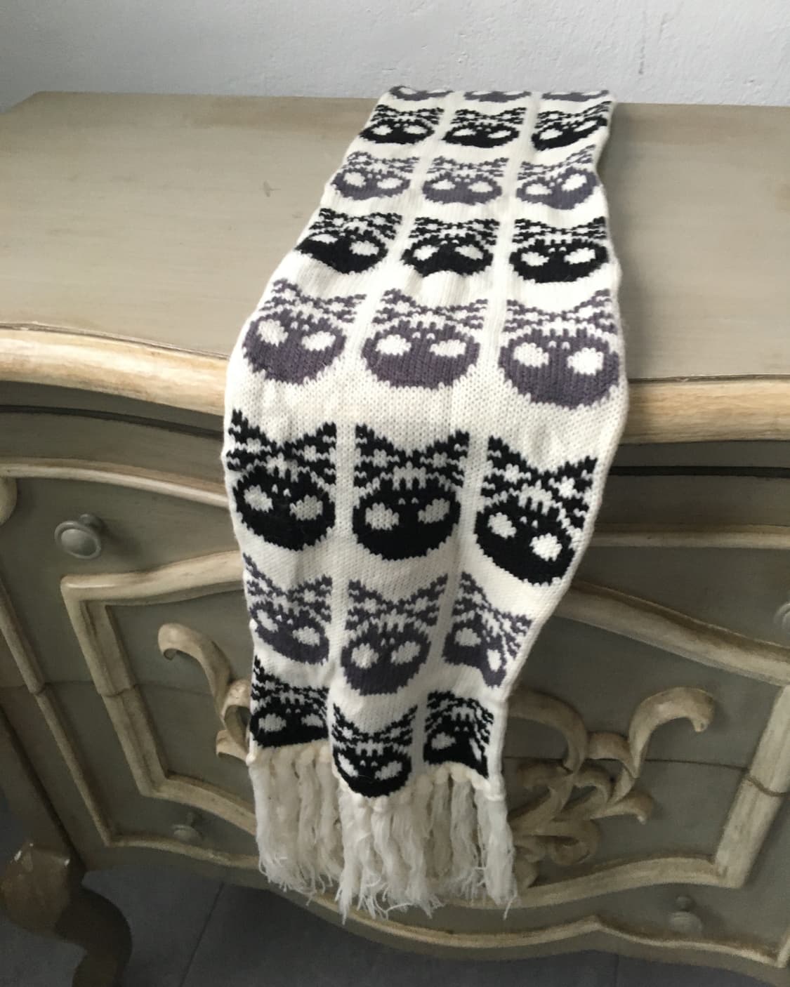 skull pattern knit muffler 상품이미지3