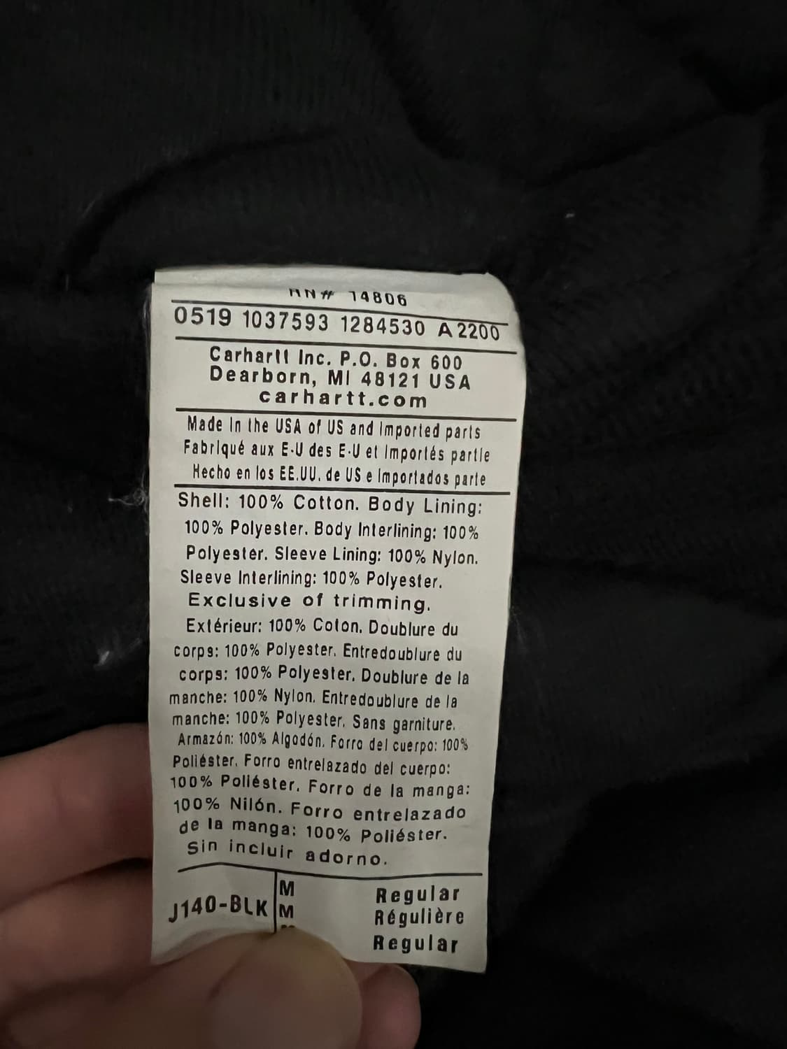 (M) 칼하트 덕 액티브 후드자켓 J140 BLK 블랙 상품이미지5