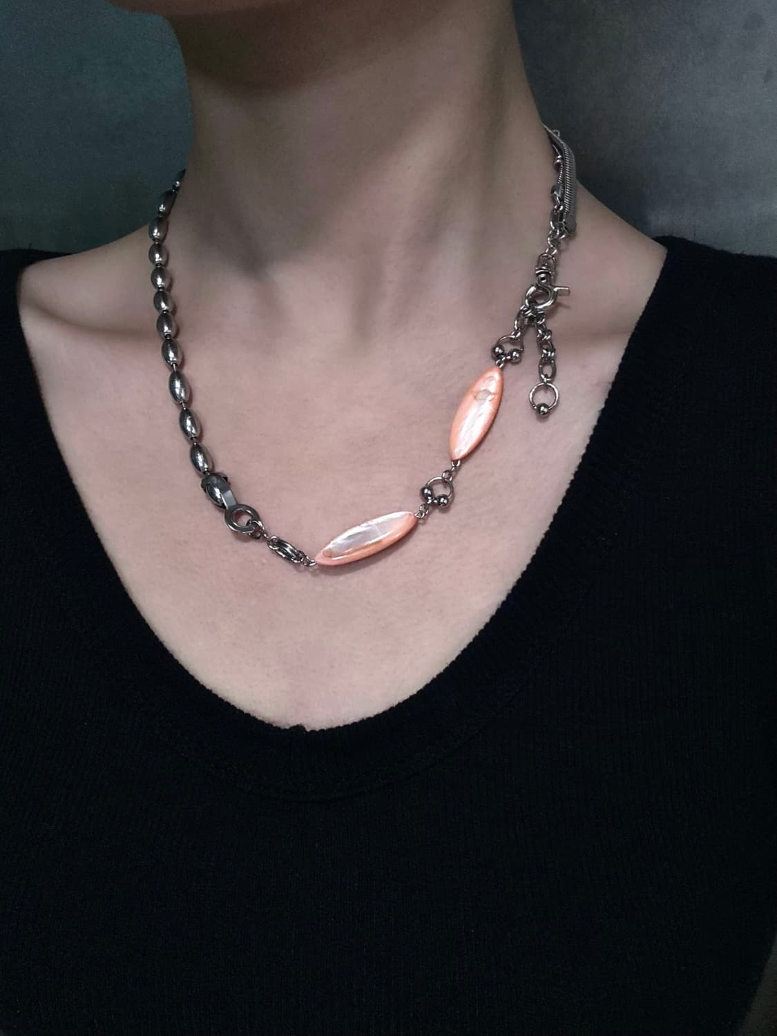 Orange Mix Chain Necklace 상품이미지5