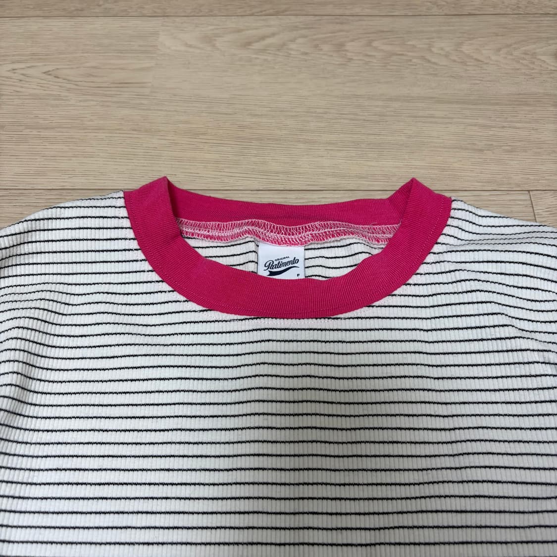 파르티멘토 우먼 스트라이프 더블 레이어드 LS 티_화이트 상품이미지3