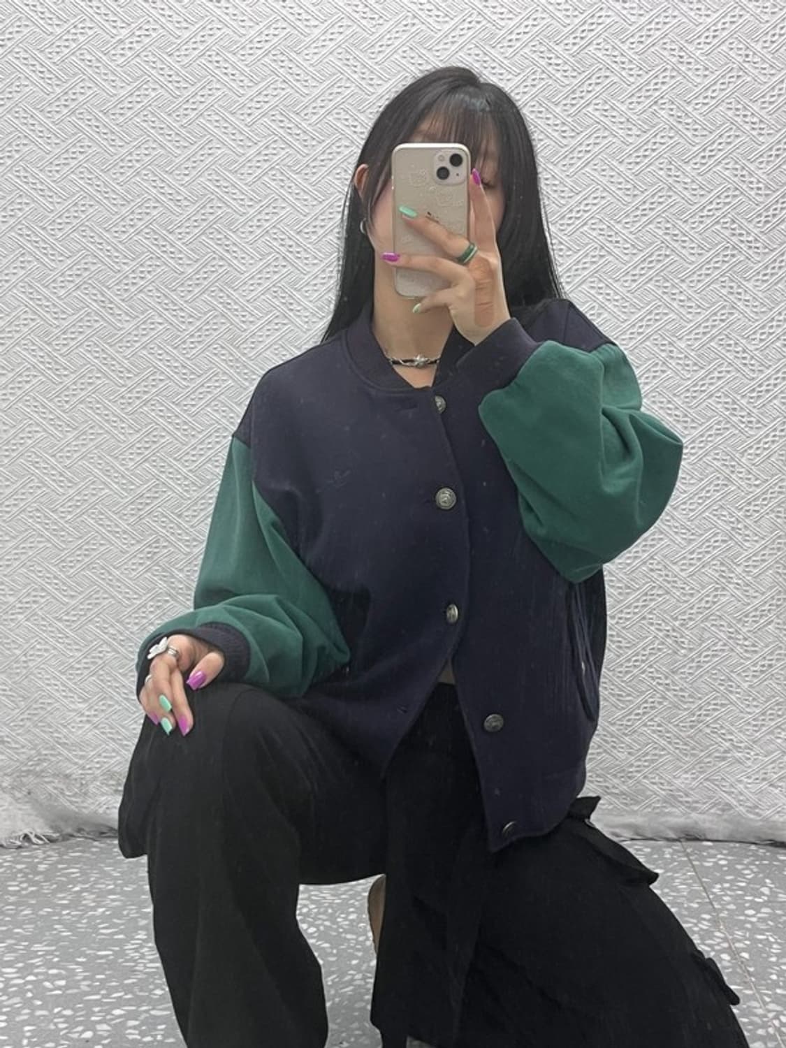 아디다스 레트로 90's 딥그린 슬리브 바시티 자켓 105 C07364 상품이미지2