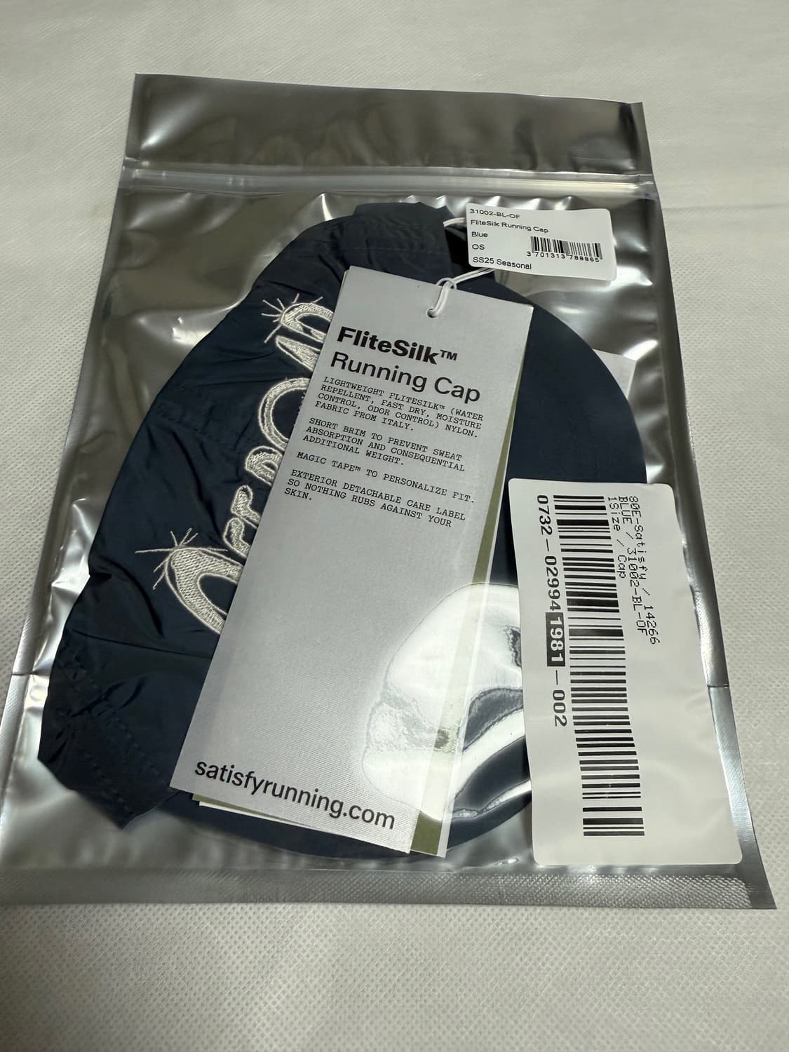 새티스파이 플라이트실크 러닝 캡 블루 상품이미지2