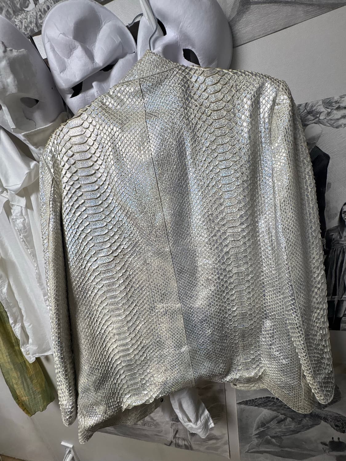 Reticulated Python Skin Leather Jacket 상품이미지2