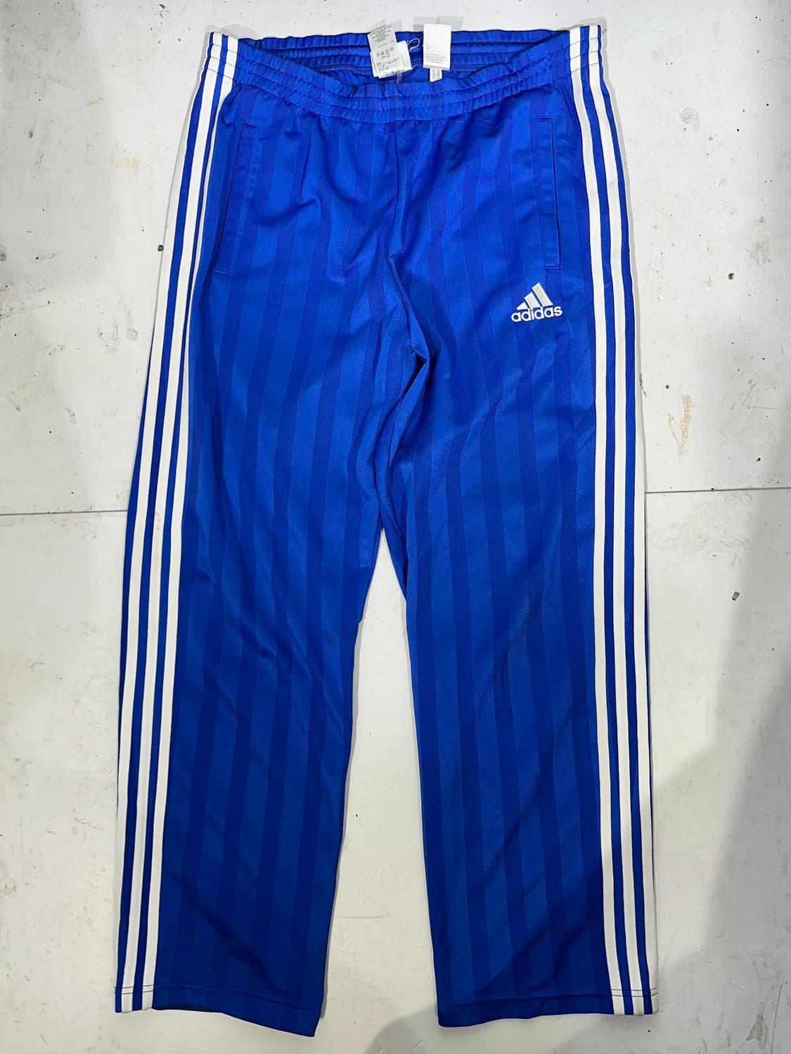 90s 아디다스 블루 와이드 화이트 삼선 트레이닝 추리닝 바지 L 상품이미지4