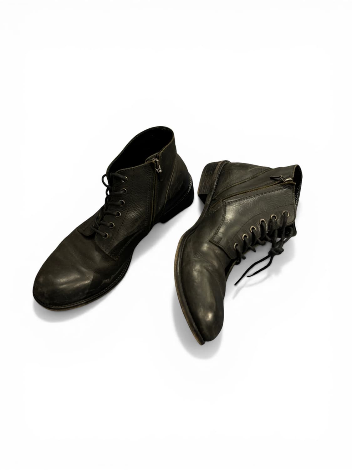 PADRONE Black Lace-Up Zip Boots Size 43 상품이미지2