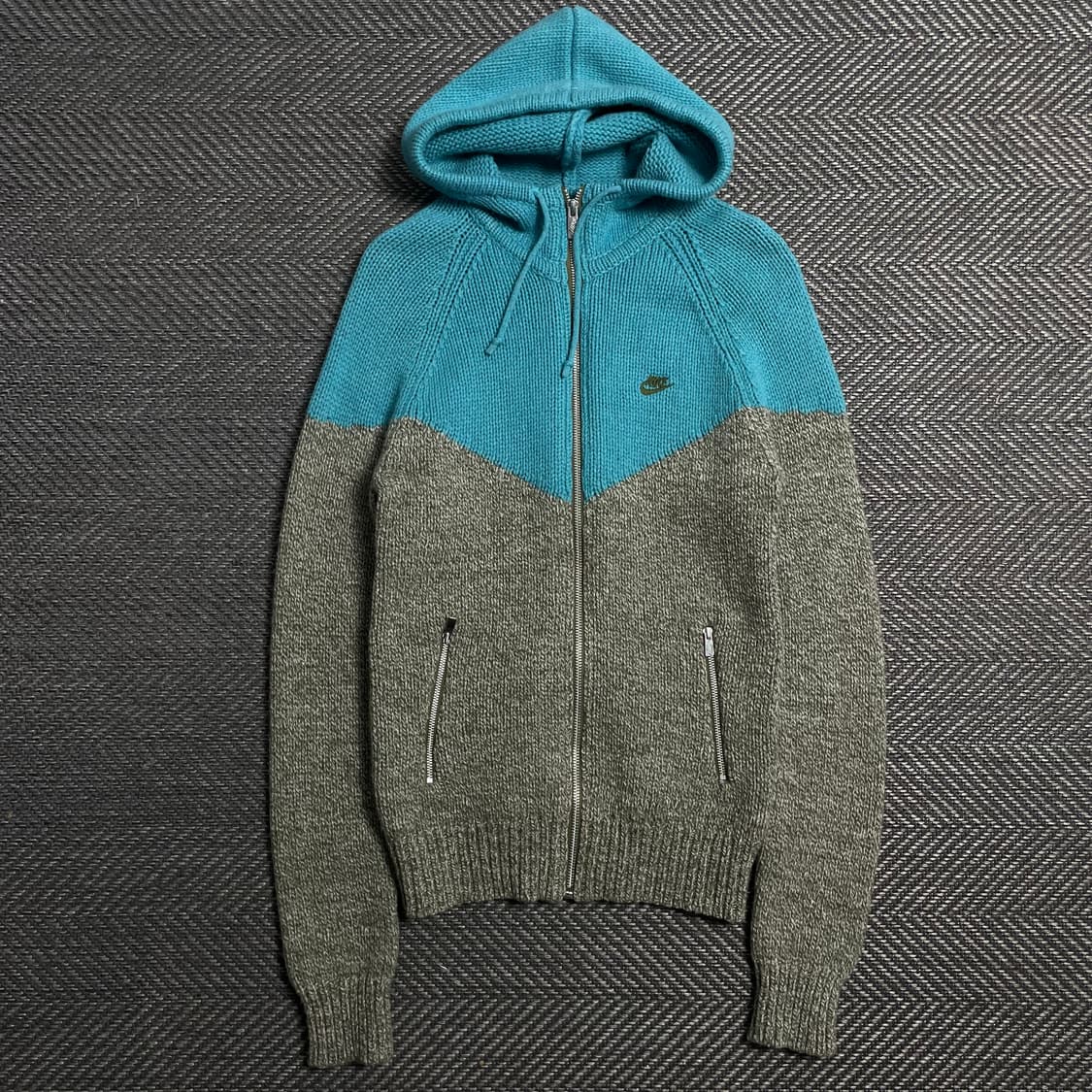 00s 나이키 올드스쿨 배색 니트 후드집업o 5336 상품이미지1