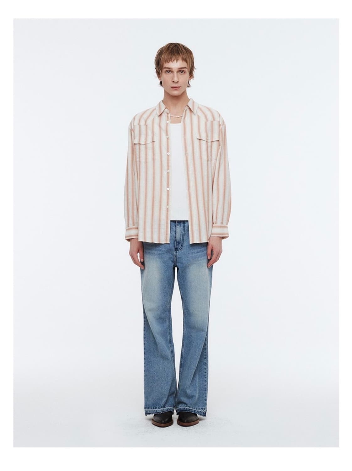 Ethnic Stripe Shirts (Red) 상품이미지1