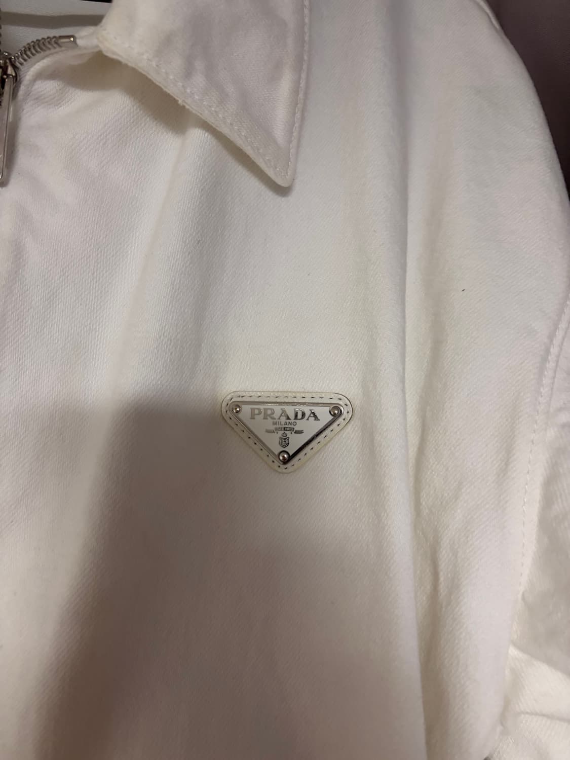 프라다 데님 블루종 자켓 화이트 XL 상품이미지2