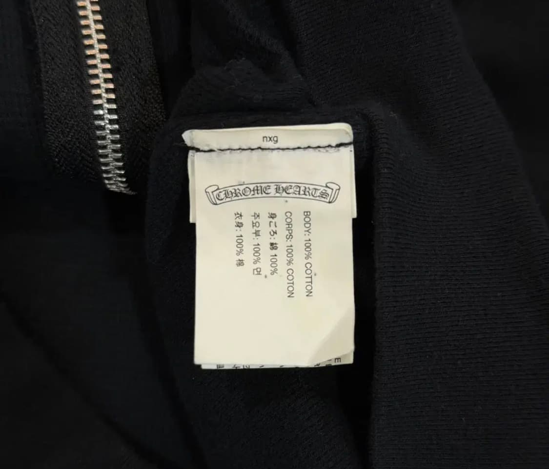 [정품] 크롬하츠 고딕 레터링 서클 후드집업 블랙 XXL 상품이미지5