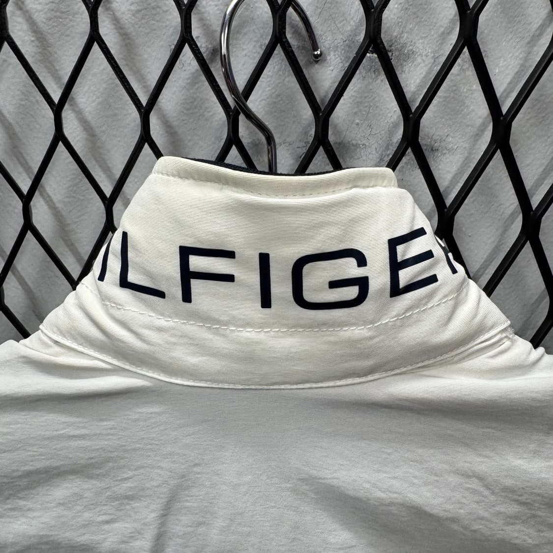 타미힐피거 코튼 캔버스 하이넥 집업 자켓 전면 로고 포인트 화이트 상품이미지7