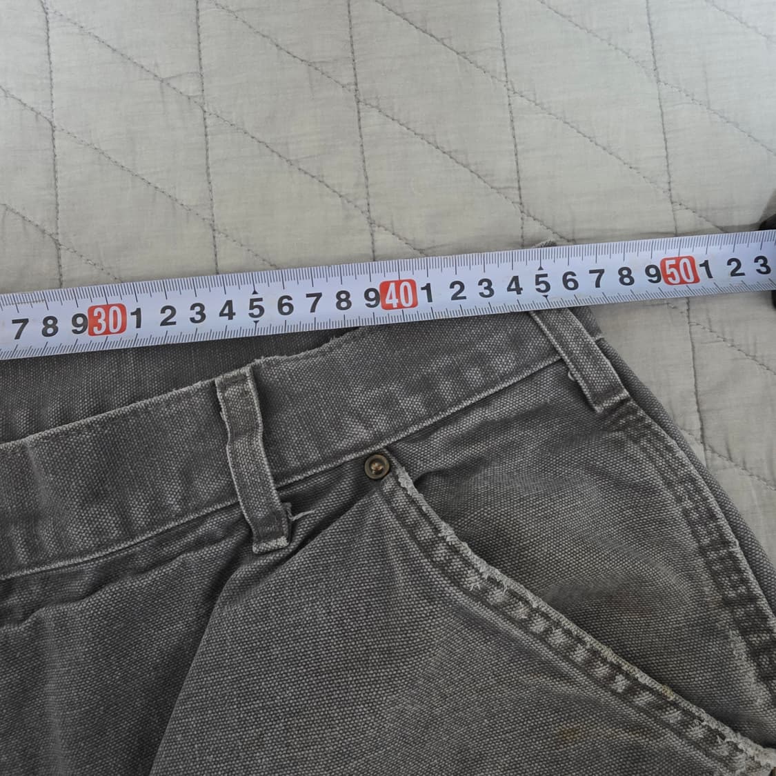 [38X30] 00s 칼하트 더블니 B136 GVL 트래쉬드 팬츠 G-1 상품이미지9