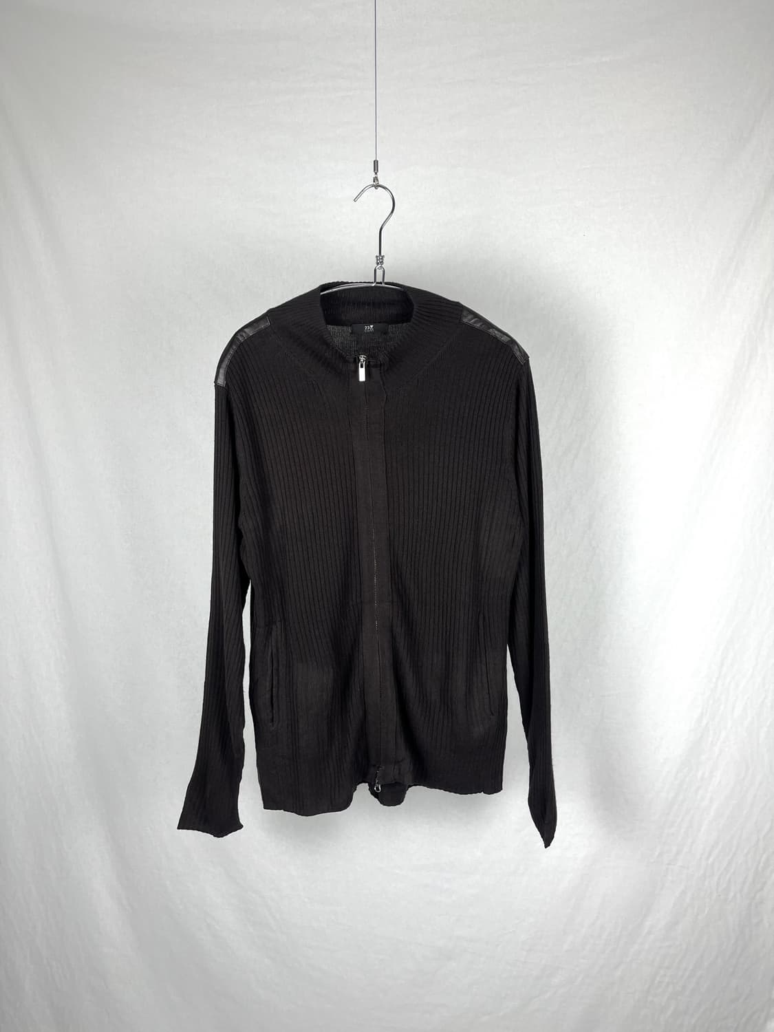 23 Homme 가죽패치 니트집업  상품이미지1