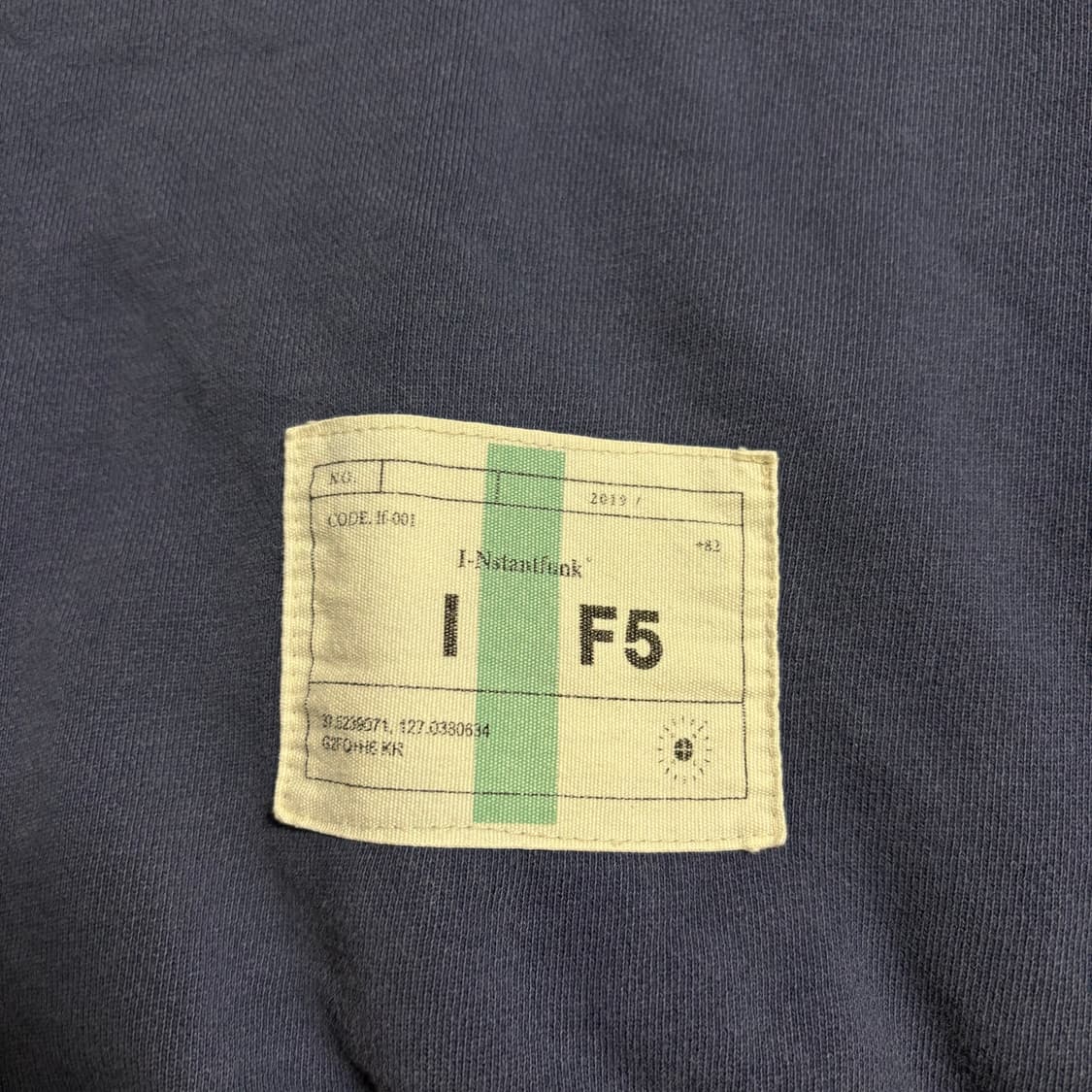 정품 인스턴트펑크 피그먼트 네이비 빅로고 오버핏 후드티 상품이미지7
