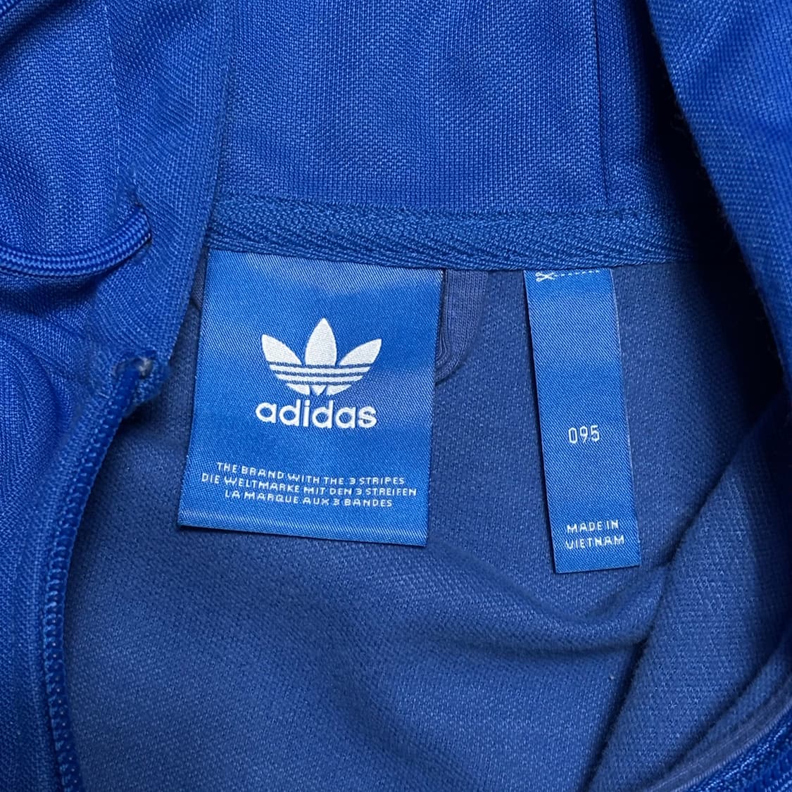 95 아디다스 첼시 블루 화이트 배색 후드 트랙탑 상품이미지4