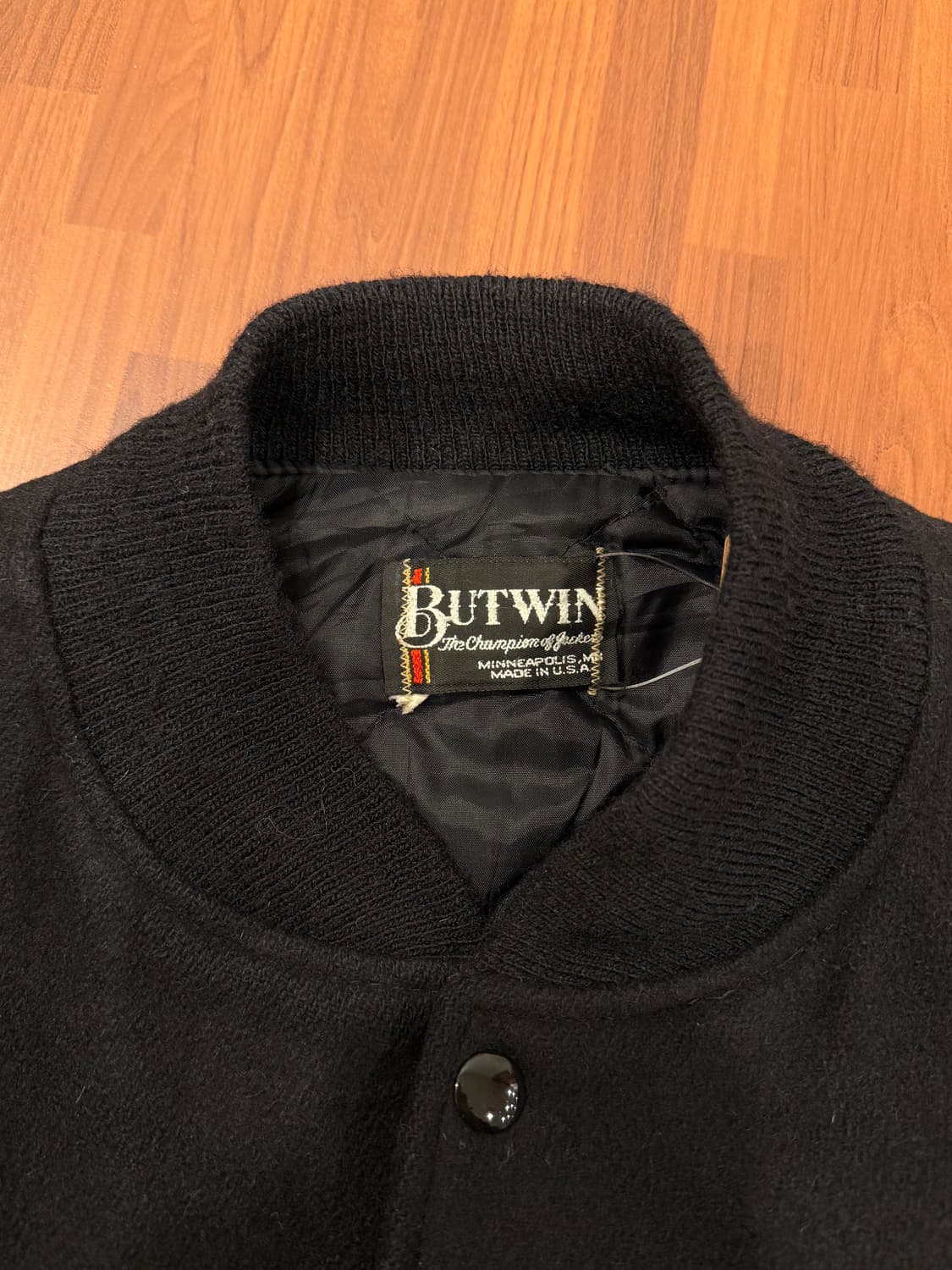 80-90s Butwin 빈티지 레더 울 바시티 자켓 (made in U 상품이미지10