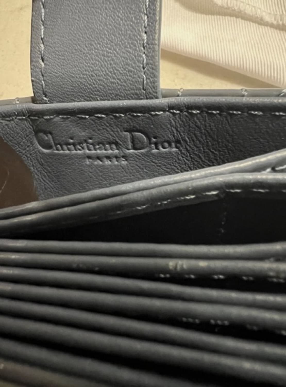 [정품] 디올 레이디디올 아코디언 카드홀더 데님블루 카나쥬 카프스킨 상품이미지3