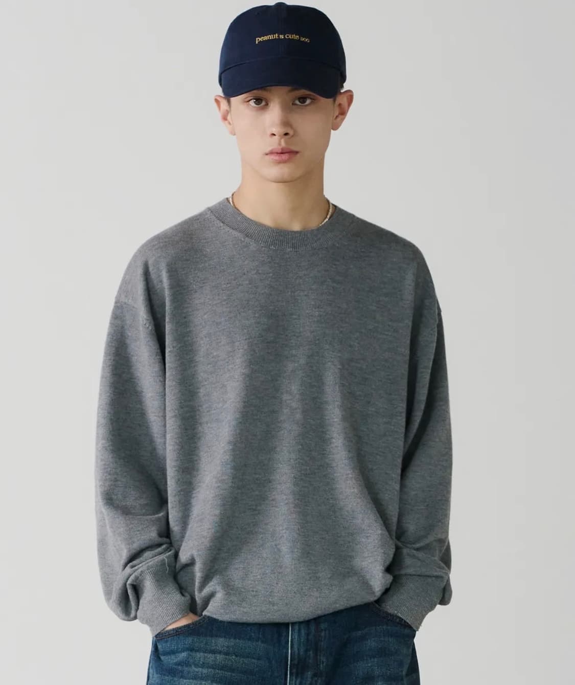 (2) 노운 에센셜 라운드 니트 차콜 상품이미지1