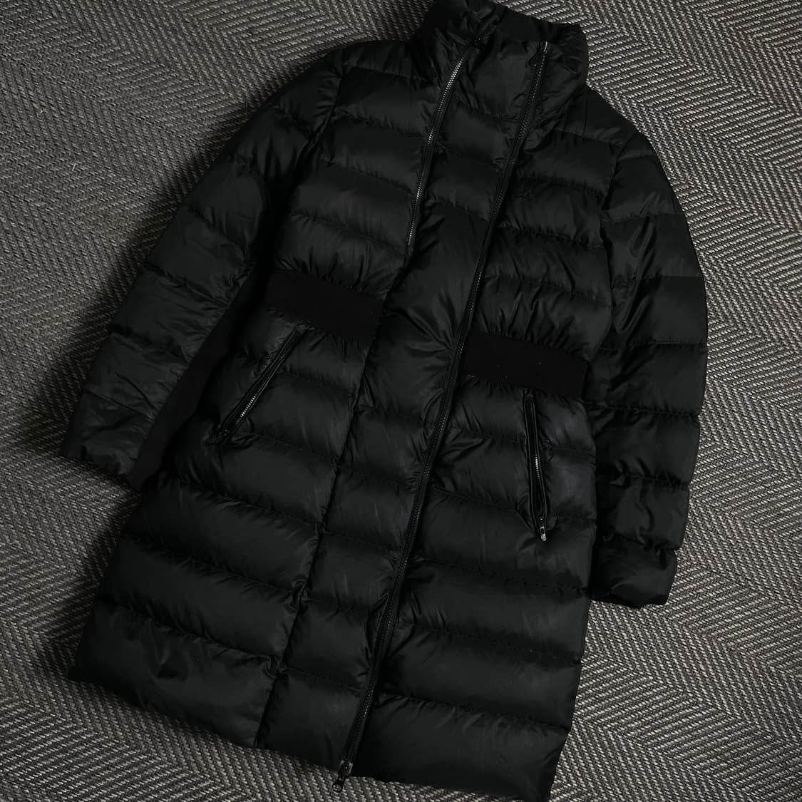 Hazzys 우먼스 더블지퍼 다운 밴딩 디테일 롱 패딩 점퍼y 4808 상품이미지1