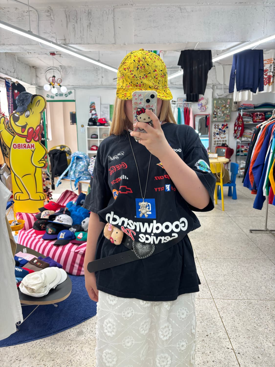 Vintage Poketmon Pikachu Velvet Cap 상품이미지6
