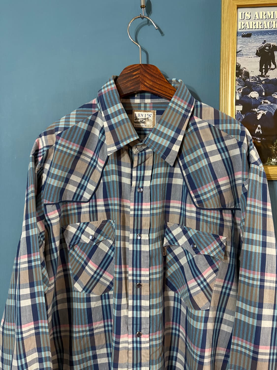 80‘s Levis Check Western  shirt. 상품이미지2