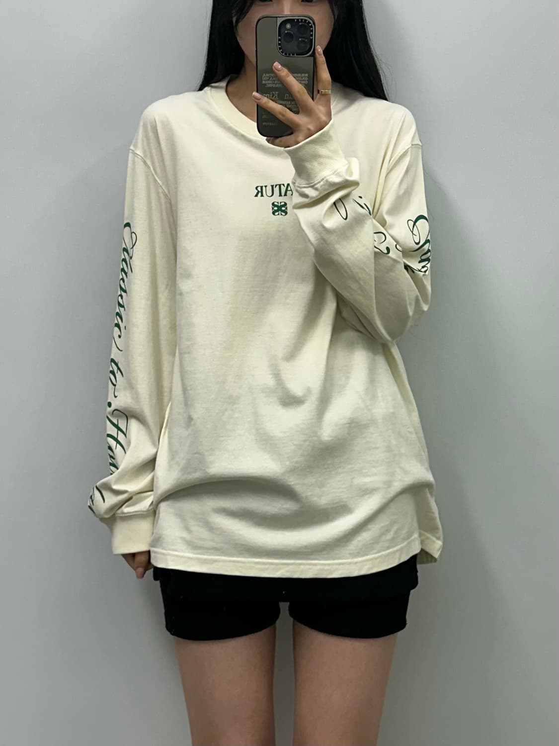 세터 빅로고 화이트 롱슬리브 긴팔티  상품이미지1