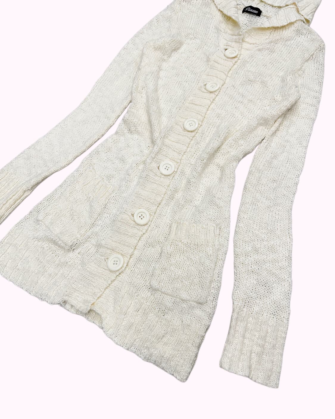 ivory hood knit long cardigan 상품이미지3